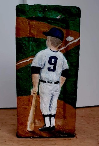 Hand painted baseball player - baseball,